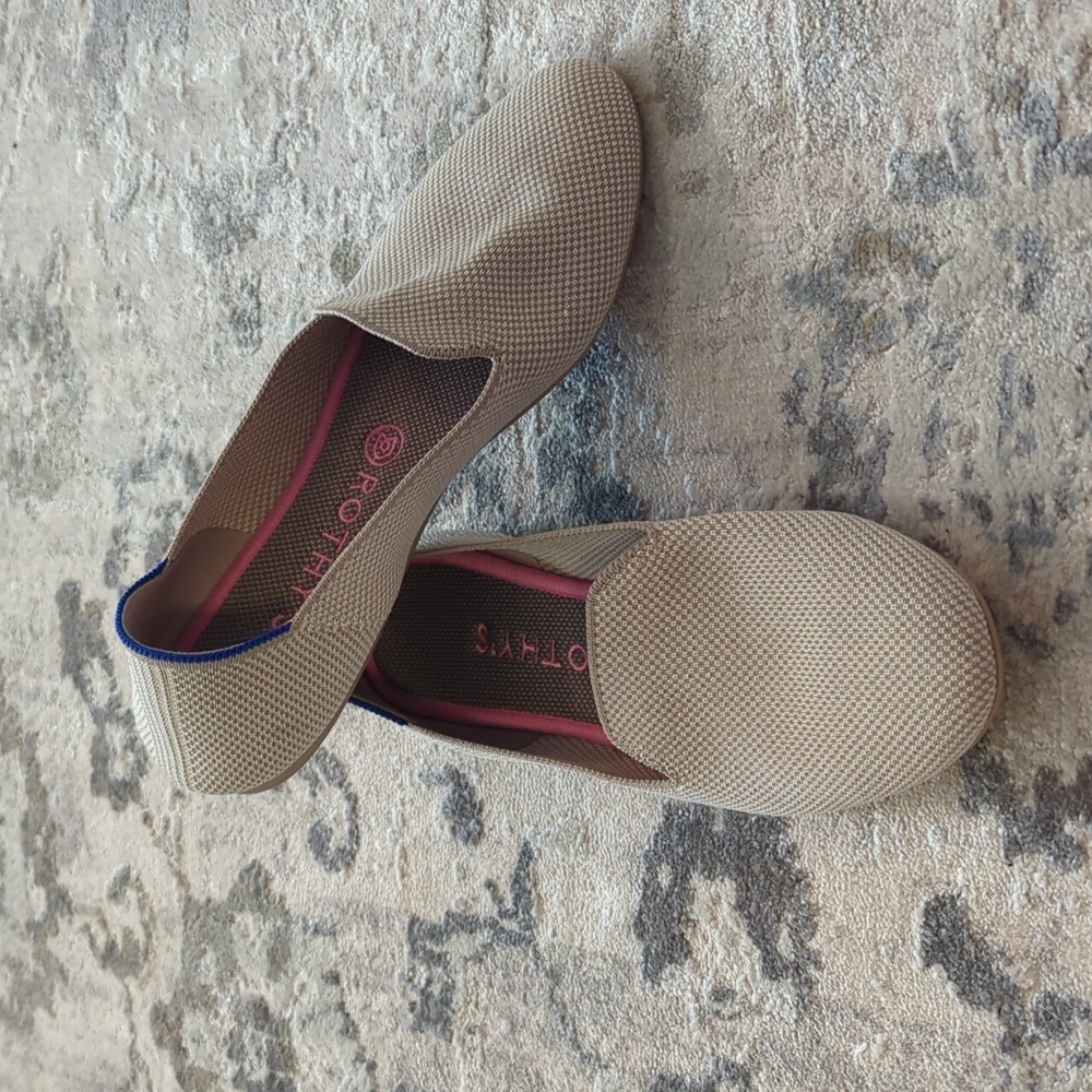 Rothys linen double stitch loafer